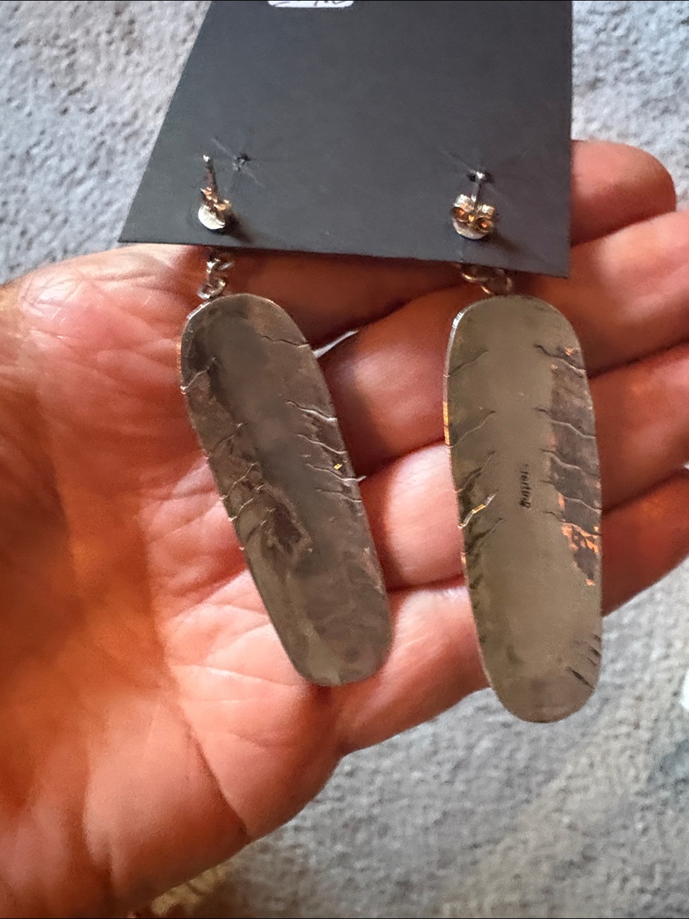 Native American Turquoise & Coral Inlay Feather Drop Earrings - SS Benson Yazzi - Picture 3 of 3